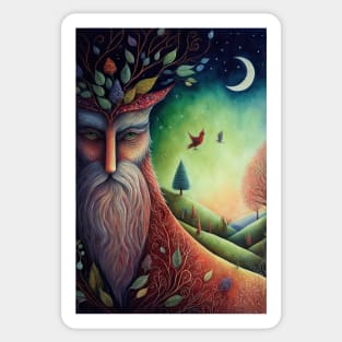 White Beard the Wizard Sticker